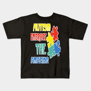 Autism Awareness T-ShirtAutism Amazing Cute Funny Colorful Shirt Pride Autistic Adhd Aspergers Down Syndrome Cute Funny Motivational Inspirational Gift Idea T Kids T-Shirt